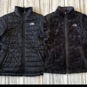 The North Face reversible Puffer/Osito jacket. EUC